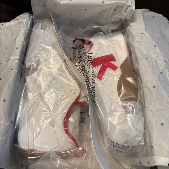 Kate Spade K as in Kate White and Red Sneakers - Picture 3 of 3